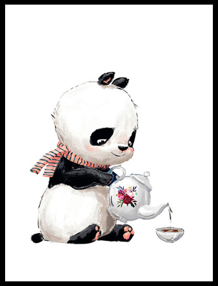 Постер "Панда с чайником"