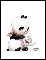 Постер "Панда с чайником"