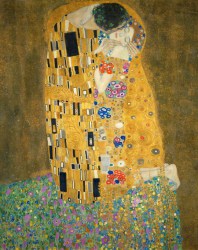 Постеры Поцелуй Густав Климт репродукция мужчина и женщина