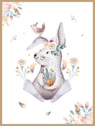 Постер "Кролик с морковкой"